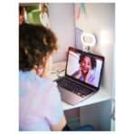 STÄNKREGN LED ring lamp, dimmable/turquoise - Image 2