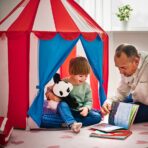 CIRKUSTÄLT Children's tent, red/blue white - Image 3