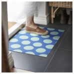 KÖRFÄLTSPIL Door mat, blue green/circle pattern, 40x60 cm - Image 5