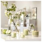 LÖVSKOGSLUND Scented candle in ceramic jar, Apple/bright beige-yellow, 25 hr - Image 6