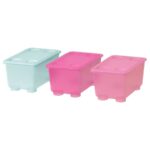 GLIS Box with lid, pink/turquoise, 17x10 cm
