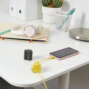 HAVSKÅL 2-piece, USB anchor, black/yellow - Image 4