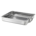 KONCIS Roasting tin with grill rack, stainless steel, 40x32 cm