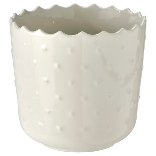 SESAMFRÖN Plant pot, in/outdoor off-white, 9 cm
