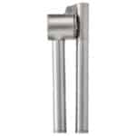 Stainless steel door hinge with modern design for home and commercial use.