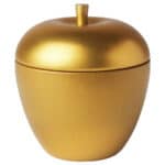 INTERFINT Scented candle in metal tin, apple-shaped/Apple and cinnamon gold-colour, 24 hr