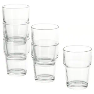 Set of 3 REKO clear glass tumblers, 17 cl capacity, perfect for beverages.