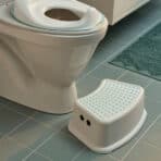 FÖRSIKTIG Children's stool, white/turquoise - Image 3