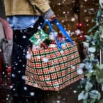 VINTERFINT Carrier bag, large, check pattern multicolour, 55x37x35 cm/71 l - Image 2