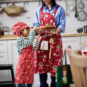 VINTERFINT Apron, Christmas pattern red, 85x89 cm - Image 2