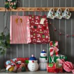 VINTERFINT Gift bag, mixed patterns red, 26x35 cm - Image 2