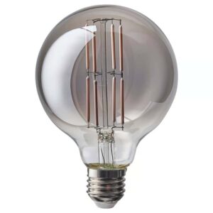 LED bulb with clear glass globe, E27 base, 150 lumens brightness.