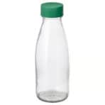 SPARTANSK Water bottle, clear glass/green, 0.5 l
