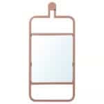 GRANVÅG Mirror, wall hanging/pink, 22x48 cm