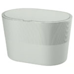 KINNASJÖ Waste bin, with lid self-adhesive/green, 4 l