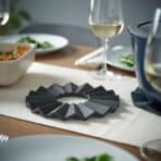 ELDSTJÄRT Pot stand, set of 2, round/black black-blue, 19 cm - Image 3