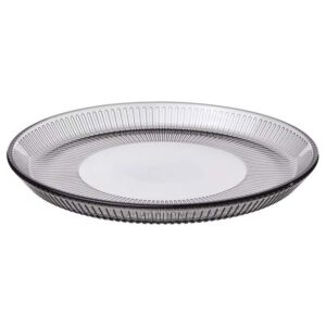 HAVSGÄDDA Side plate, stripe pattern/grey, 21 cm