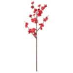 Artificial red flower branch for home or event decoration.
