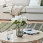 Beautiful flower arrangement in a glass vase, perfect for home decor and online shopping from OKDEALS.