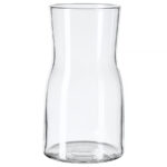 Elegant clear glass vase for home decor and floral arrangements.