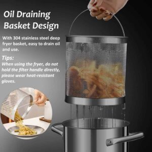 Oil Draining Basket for Easy Food Cleanup.