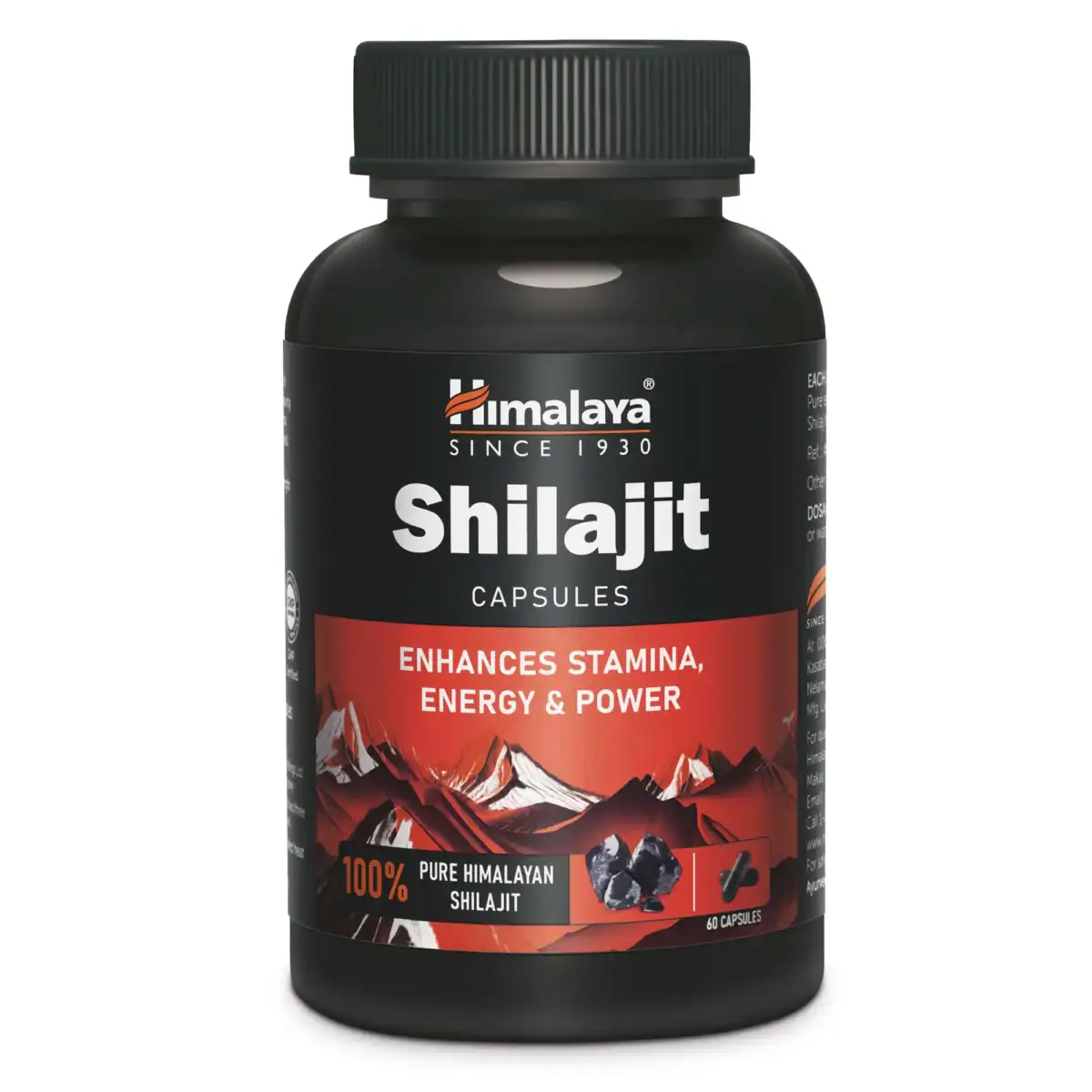 HIMALAYA Shilajit 60 Capsules (Enhances stamina, energy & power) Men Pure Himalayan - Image 1