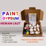 Gypsum Painting Package Complete Children's Painting Set DIY Gypsum Statue Coloring Toy With Watercolor Box Acrylic Watercolor Paint (Sea Animal)
