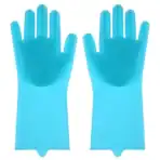 Pet Grooming Glove Silicone Pets Dog Cat Bath Glove Wash Brush Washing Tools Gentle Massage Shampoo Anti Scratch Fur (Blue)