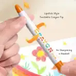 Washable Crayon For Kids Non Dirty Non Toxic Painting Colouring Painting (12 pcs) - Image 3
