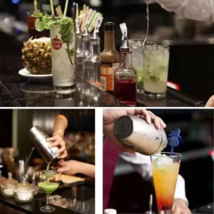 Cocktail Set Stainless Steel Shaker Mixer Jigger Ice Tong Pourer Bar Set 750ml 9 Pieces - Image 3