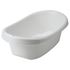 LÄTTSAM Baby bath, white/turquoise