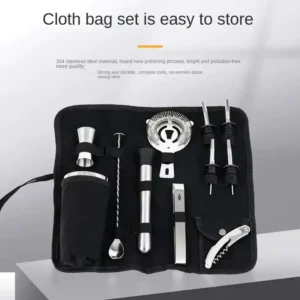 Cocktail Set Stainless Steel Shaker Mixer Jigger Ice Tong Pourer Bar Set 750ml 9 Pieces - Image 8