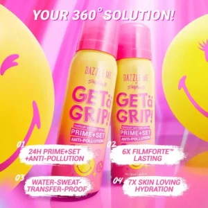 DAZZLE ME Get a Grip! Setting Spray 24-Hour Hydration Sweat-Proof 100ml - Image 4