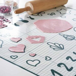 BAKTRADITION Baking mat, white/turquoise, 61x46 cm - Image 3