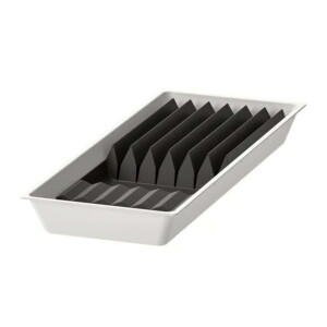 UPPDATERA Tray with knife rack, white/anthracite, 20x50 cm