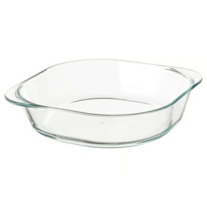 ÖLJSAM Oven dish, clear glass, 24.5x24.5 cm