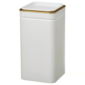 BLOMNING Tin with lid, off-white/for coffee/tea, 10x10x20 cm (Slightly Damage)