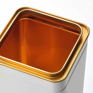 BLOMNING Tin with lid, off-white/for coffee/tea, 10x10x20 cm (Slightly Damage) - Image 4
