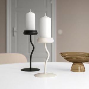 SILVERPÄRON Pillar candle holder, white, 20 cm - Image 2