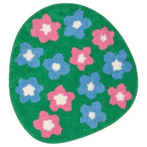 VATTENSKRUV Bath mat, floral pattern/multicolour, 60x65 cm