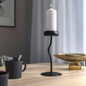 SILVERPÄRON Pillar candle holder, black, 24 cm - Image 2