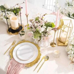 33cm Plastic Gold Decoration plate, Table Craft Chargers plate Dinner Wedding Party Event 1pcs - Image 2