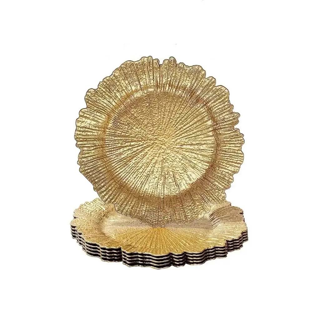 Gold decorative plates for elegant home decor and festive celebrations.