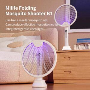 MiLife Foldable Mosquito Swatter B1 With Night Lamp & Digital Display 5-In-1 Mosquito Zapper Mosquito Racket Bug Zapper - Image 2