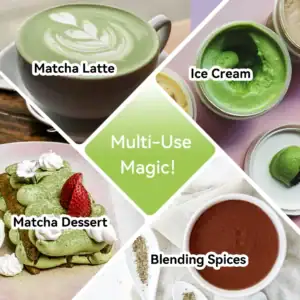 Japanese Matcha Ceremony Accessory, Matcha Whisk (Chasen), Traditional Scoop (Chashaku), Tea Spoon, Whisk Holder, The Perfect Set to Prepare a Traditional Matcha Variation: 5pcs (Speckled Green) - Image 3