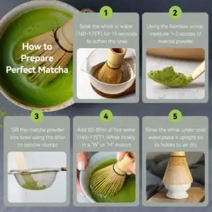Japanese Matcha Ceremony Accessory, Matcha Whisk (Chasen), Traditional Scoop (Chashaku), Tea Spoon, Whisk Holder, The Perfect Set to Prepare a Traditional Matcha Variation: 5pcs (Speckled Green) - Image 5