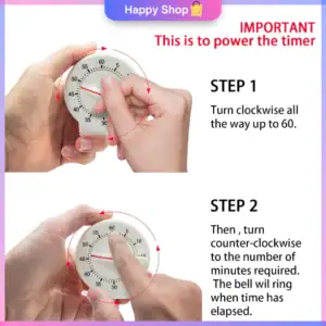 Kitchen Round Shape 60' Timer / Bakery Accessories/ Automatic Timer/ Mechanical Counter Alarm Clock Timer - Image 6