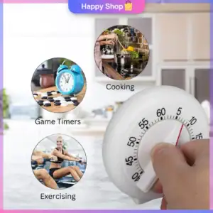 Kitchen Round Shape 60' Timer / Bakery Accessories/ Automatic Timer/ Mechanical Counter Alarm Clock Timer - Image 8
