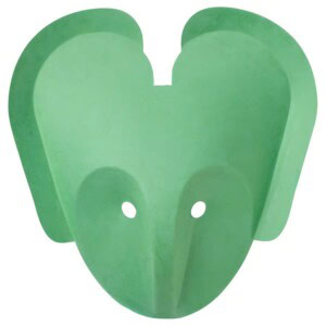 Green elephant wall decor for kids' room or nursery.