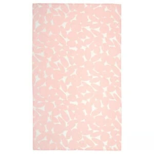 Light pink tablecloth with abstract leaf pattern for elegant dining.